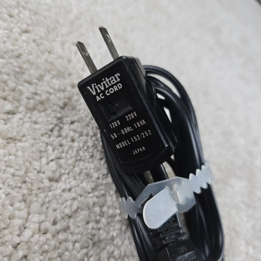 Vintage Vivitar AC Cord Black Model 152/252 Flash Power Cable Japan